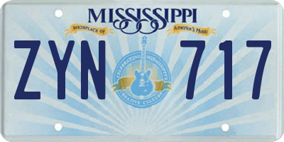 MS license plate ZYN717