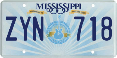 MS license plate ZYN718