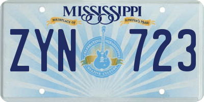 MS license plate ZYN723