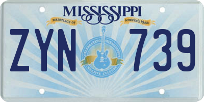 MS license plate ZYN739