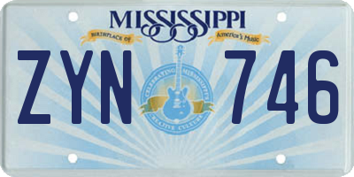 MS license plate ZYN746