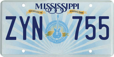 MS license plate ZYN755