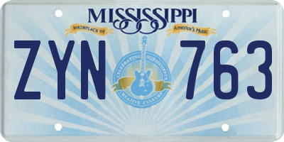 MS license plate ZYN763