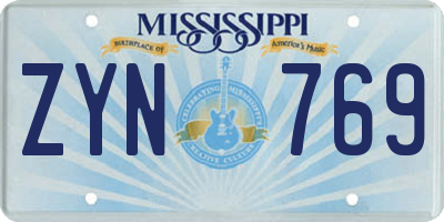 MS license plate ZYN769