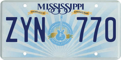 MS license plate ZYN770
