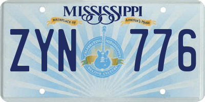 MS license plate ZYN776