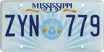 MS license plate ZYN779