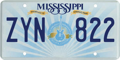 MS license plate ZYN822