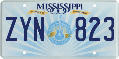 MS license plate ZYN823