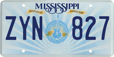 MS license plate ZYN827