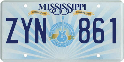 MS license plate ZYN861