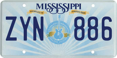 MS license plate ZYN886