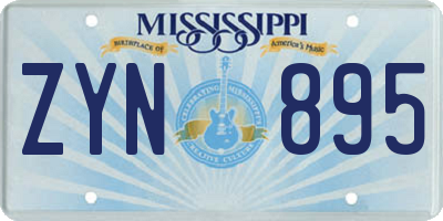 MS license plate ZYN895