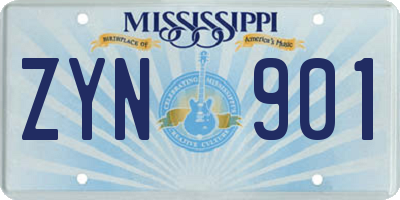 MS license plate ZYN901