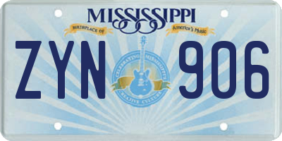 MS license plate ZYN906