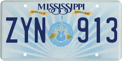 MS license plate ZYN913