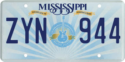 MS license plate ZYN944
