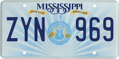 MS license plate ZYN969