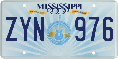 MS license plate ZYN976