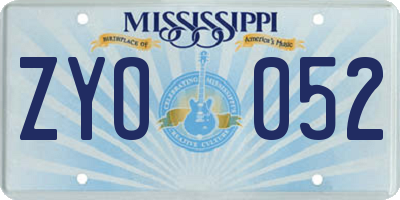 MS license plate ZYO052