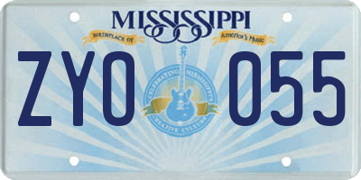 MS license plate ZYO055
