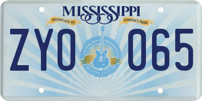 MS license plate ZYO065