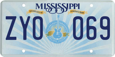 MS license plate ZYO069