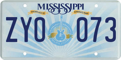 MS license plate ZYO073