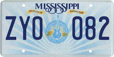 MS license plate ZYO082