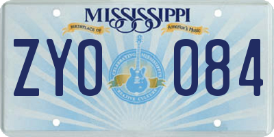 MS license plate ZYO084