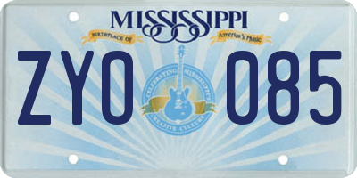 MS license plate ZYO085