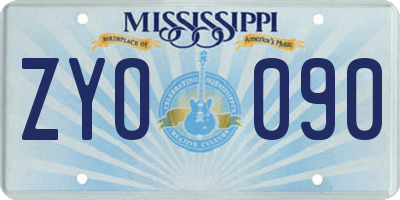 MS license plate ZYO090