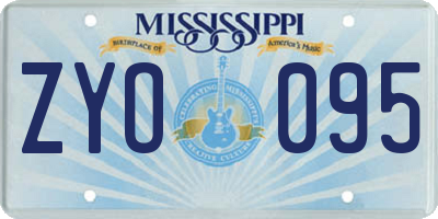 MS license plate ZYO095