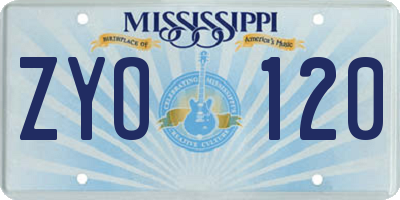 MS license plate ZYO120