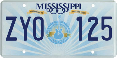 MS license plate ZYO125