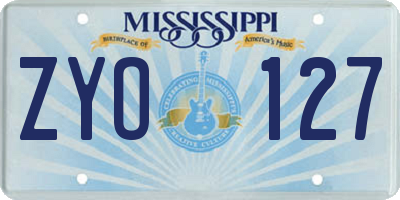 MS license plate ZYO127