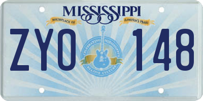 MS license plate ZYO148
