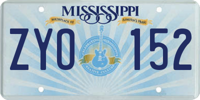 MS license plate ZYO152