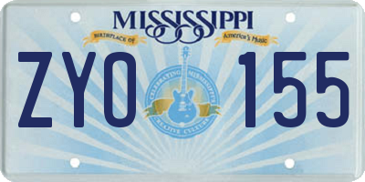 MS license plate ZYO155