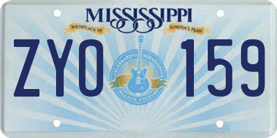 MS license plate ZYO159