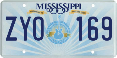 MS license plate ZYO169