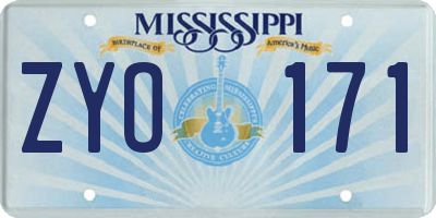MS license plate ZYO171