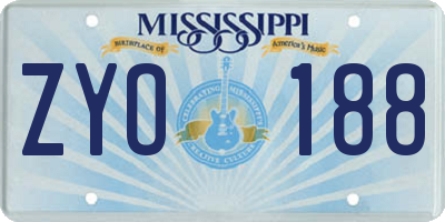 MS license plate ZYO188