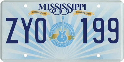 MS license plate ZYO199
