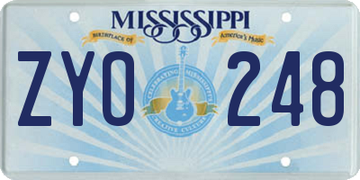 MS license plate ZYO248