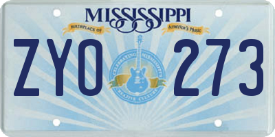 MS license plate ZYO273