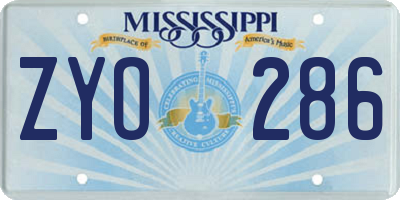 MS license plate ZYO286