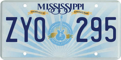 MS license plate ZYO295