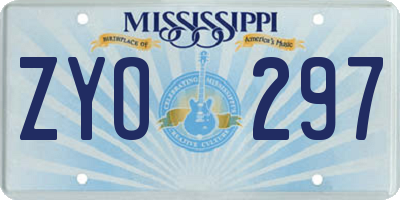 MS license plate ZYO297