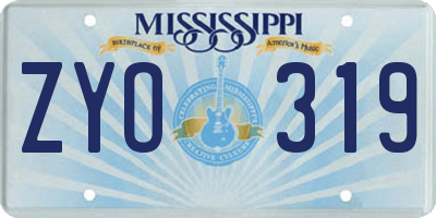 MS license plate ZYO319